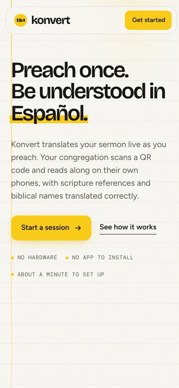 Live-translation software on mobile, screen 1