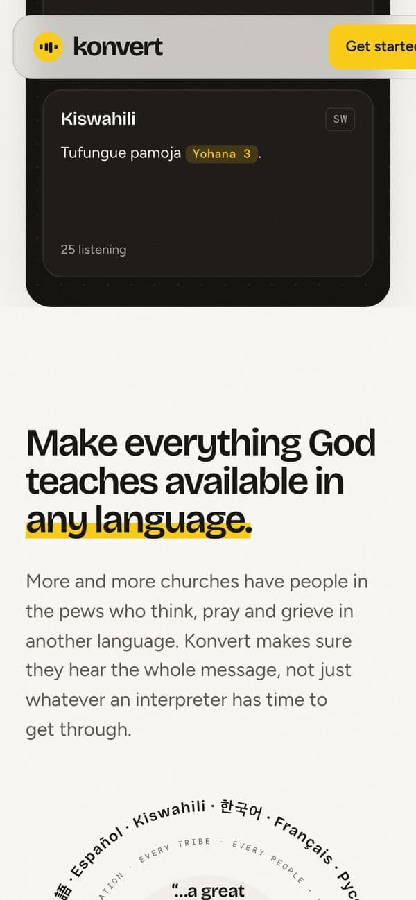 Live-translation software on mobile, screen 2