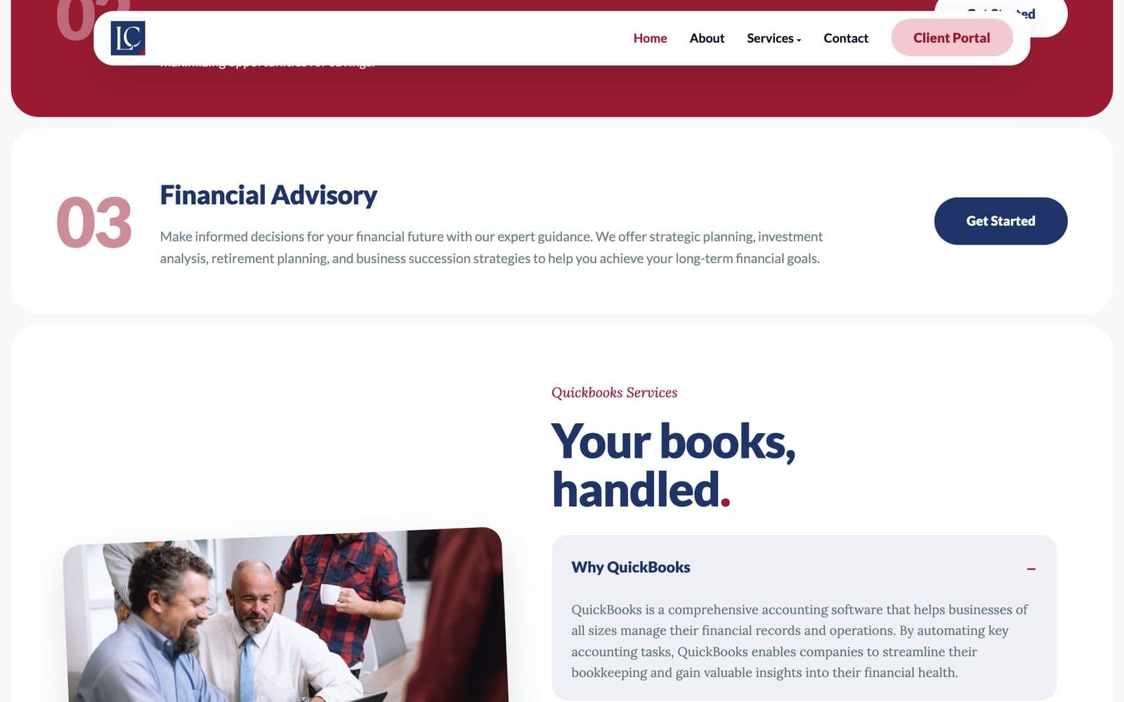 CPA firm website, screen 3