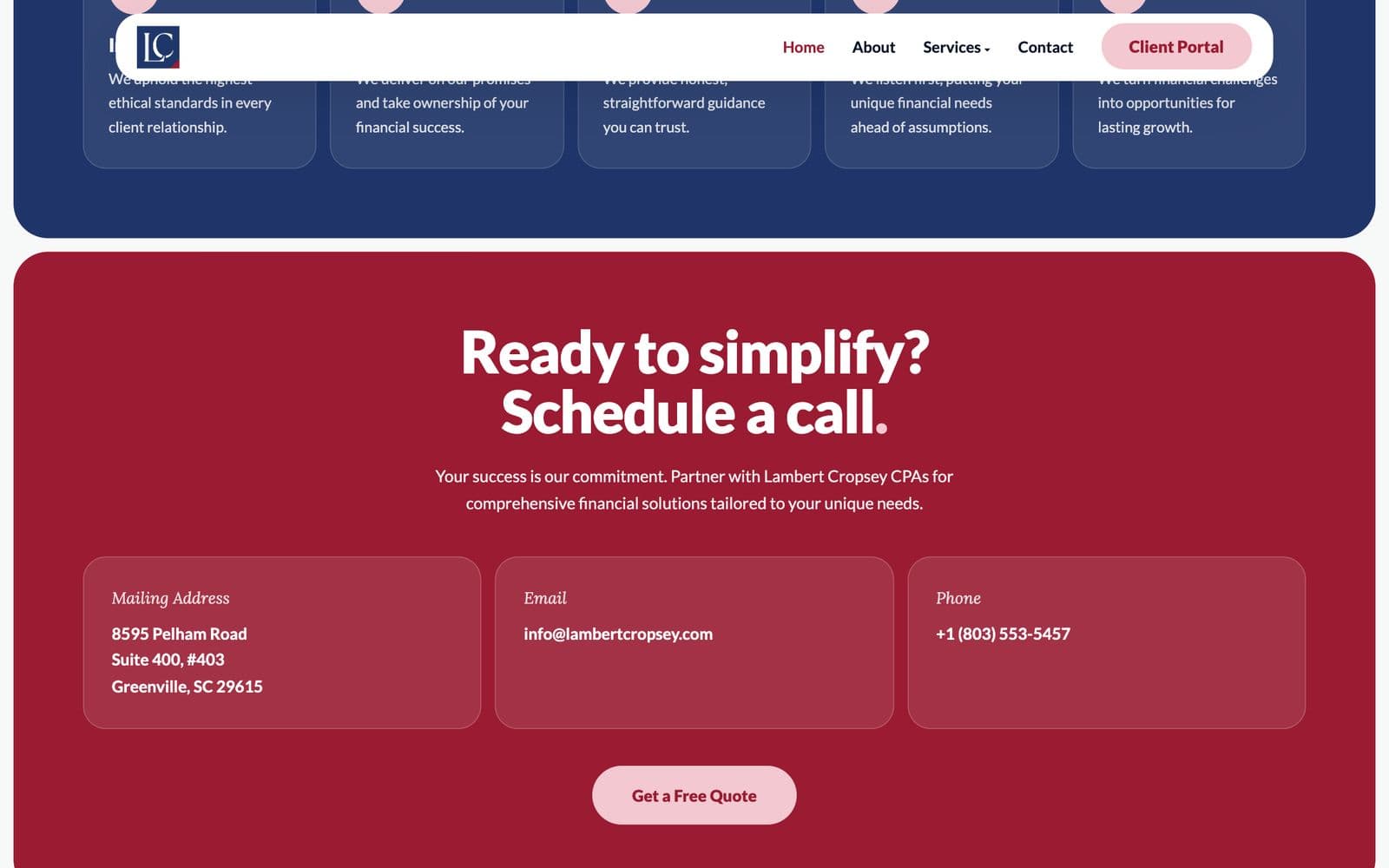 CPA firm website, screen 4