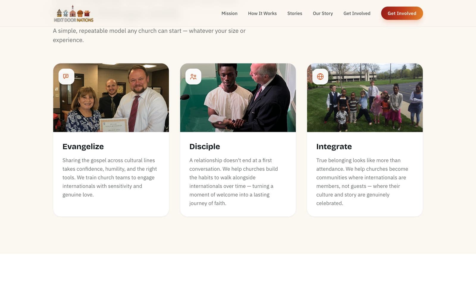 National ministry website, screen 3